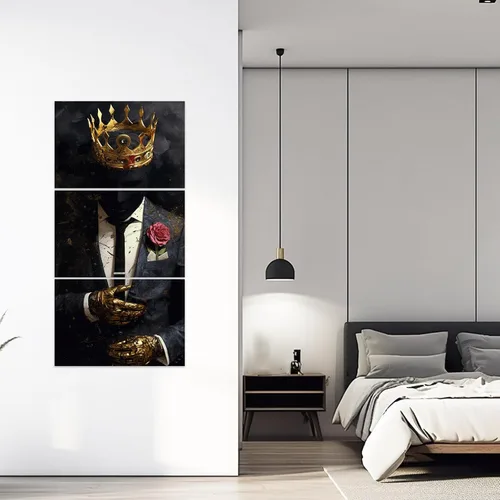Miniatura 2 de ZXHYWYM Arte de pared afroamericano de 3 piezas, imágenes de mujeres negras, pinturas de corona dorada, lienzo motivacional para sala de estar