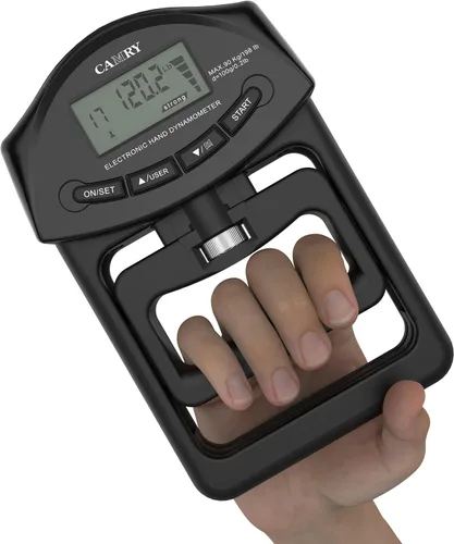 CAMRY Dinamómetro digital de mano medidor de medición de fuerza de agarre, 198 libras/198.4 lbs de potencia de agarre electrónico de captura