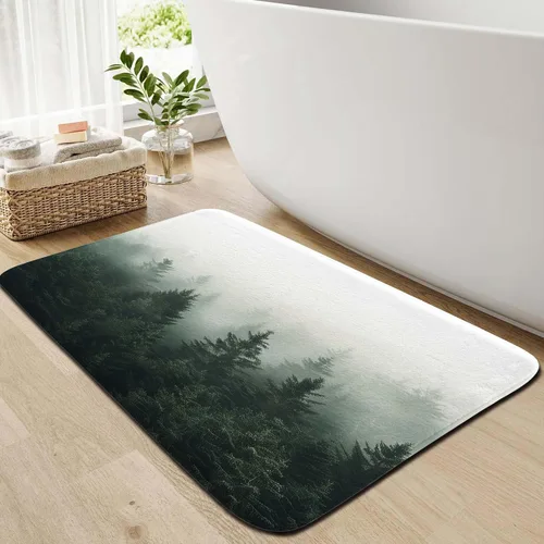 Miniatura 8 de JAWO Tapete de baño blanco y negro, de franela con enrejado marroquí, antideslizante, para cocina, ducha, bañera, fregadero, (16 x 24 pulgadas)