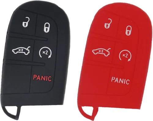 2 piezas de 5 botones de goma protectora inteligente control remoto llavero funda para Jeep Grand Cherokee Dodge Challenger Charger Dart Durango