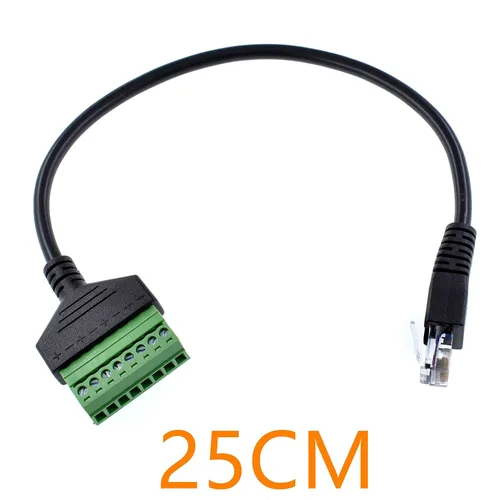 Miniatura 6 de 1pc compatible RJ45 tornillo terminal adaptador adaptador cable RJ45 8p8c macho Jack a 8 pines tornillo terminal Connecto 9.8 in