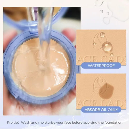 Miniatura 4 de SACE LADY Polvo facial impermeable, fija maquillaje, controla el brillo, suaviza líneas finas para un acabado ligero impecable, polvo fijador mate