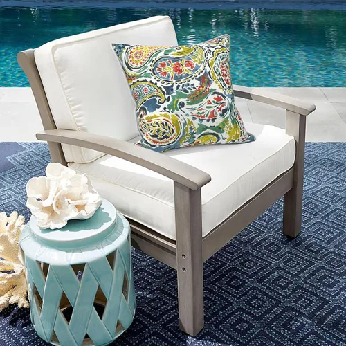 Miniatura 670 de Juego de 2 almohadas para exteriores de 16 x 16 pulgadas, repelentes al agua con interiores, para muebles de patio, hogar, jardín, geometría bohemia