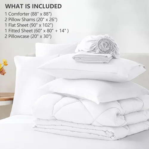 Miniatura 380 de CozyLux Juego de edredón tamaño King, color naranja quemado, toda la ropa de cama en una sola bolsa, 7 piezas: edredón, fundas de almohada
