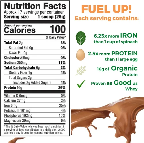 Miniatura 2 de Growing Naturals Polvo de proteína de guisante crudo, proteína vegana a base de plantas, BCAA, baja en carbohidratos, baja en azúcar, potencia