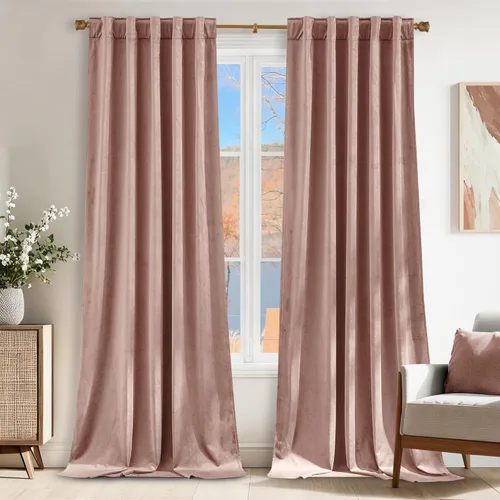 Miniatura 41 de NICETOWN Cortinas blancas extralargas de 144 pulgadas para telón de fondo, cortinas de terciopelo con aislamiento térmico y reducción de ruido
