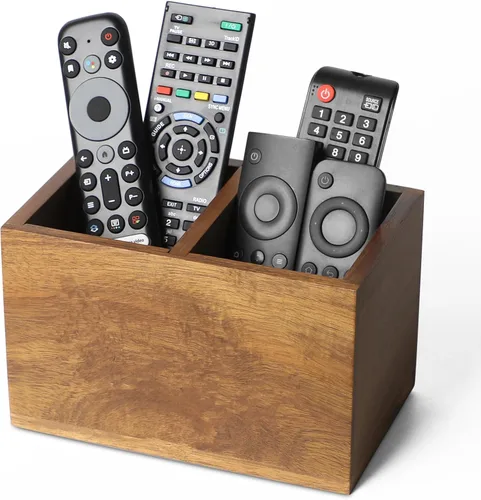 Miniatura 10 de Soporte para control remoto, soporte de madera para control remoto de TV para mesa, organizador remoto para decoración del hogar, caja remota