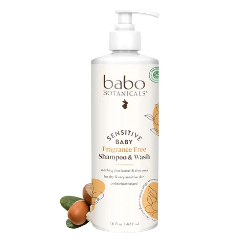 Miniatura 7 de Babo Botanicals Sensitive Baby Champú y lavado 2 en 1 sin fragancia - Manteca de karité, caléndula y aloe vera - Verificado por EWG - Sin crueldad