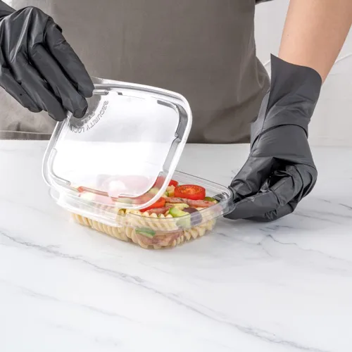 Miniatura 5 de Restaurantware Tamper Tek - Contenedores para llevar de 8 onzas, 100 recipientes a prueba de manipulaciones, tapa con bisagras, recipientes