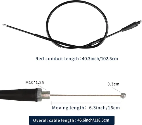 Miniatura 6 de NIBBI Cable de Acelerador 40.3", Repuesto Universal para Motocicleta 102.5cm Cable de Acelerador Ajustable, Para Dirt Bike Pit Bike YAMAHA Kawasaki