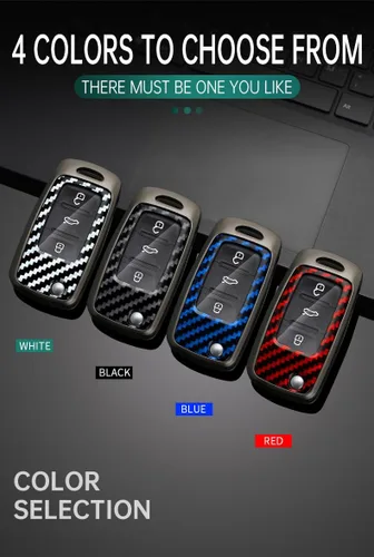 Miniatura 4 de ontto Funda para llavero de automóvil para Volkswagen Jetta Golf GTI Passat Polo Tiguan Atlas Touareg Beetle Flip Flip Llave plegable, soporte