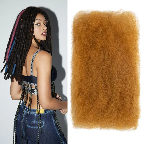Miniatura 12 de FASHION IDOL Afro Kinkys - Cabello humano a granel para extensiones de rastas, reparación de Loc, trenzado, giro apretado, cabello humano afro