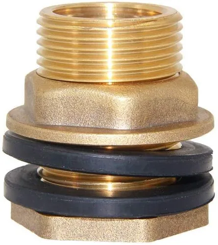 Miniatura 12 de Joywayus 3/4" conector macho de rosca de latón para tanque de agua con accesorio de mamparo de tanque y anillo de goma para estabilizarlo
