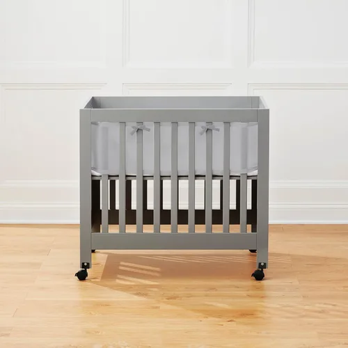 Miniatura 6 de BreathableBaby, Forro de malla transpirable para cunas con colchón de 38 x 24 pulgadas, gris, malla clásica de 0.118 in, cubre 4 lados, seguridad