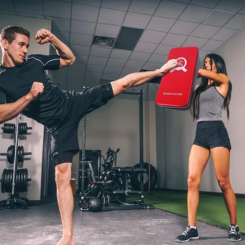 Miniatura 6 de SEISSO Almohadillas de boxeo para patadas, guantes de boxeo curvos, guantes de boxeo para niños, material de cuero, almohadilla de karate