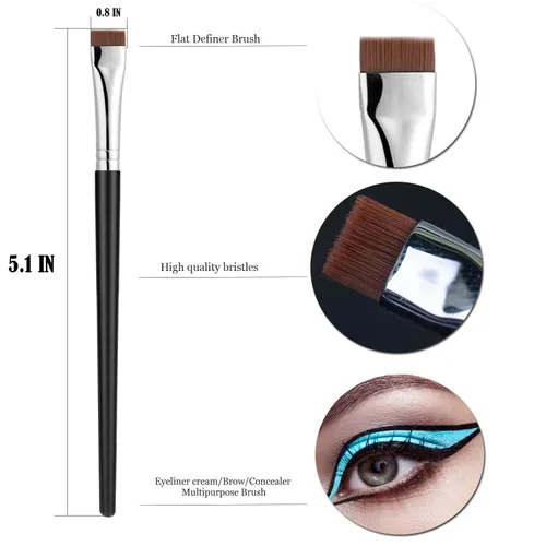 Miniatura 3 de Precision Gel Eye Liner Brush - Pinceles para delineador de ojos en ángulo fino, herramienta de maquillaje de ojos con cerdas sintéticas, ángulo
