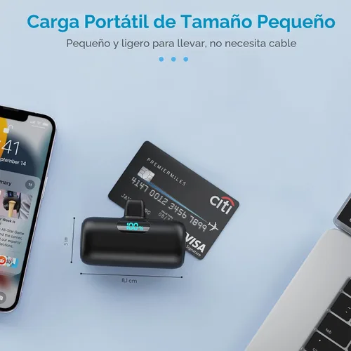 Miniatura 5 de Cargador portátil pequeño para iPhone 14/13,5000mAh PD cargador de carga rápida, mini batería portátil cargador de teléfono esencial de viaje