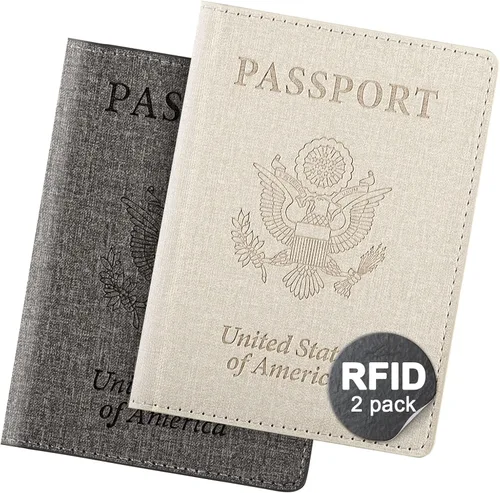 Miniatura 9 de Funda para pasaporte de vacunación, Azul 2PK