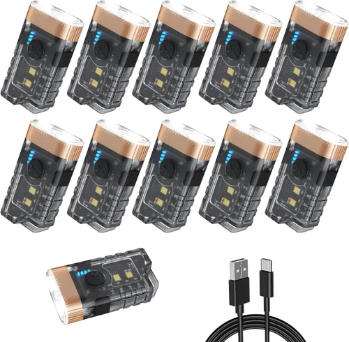 Miniatura 8 de Linterna LED pequeña y potente EDC, luz negra UV de 365 nm, mini linterna LED de alta LM, mini llavero recargable USB C con clip, imán de cola, 9