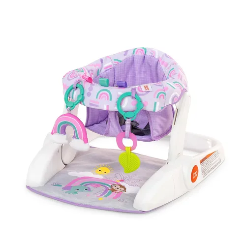 Miniatura 8 de Bright Starts - Asiento de piso de 2 posiciones para aprender a sentarse (gris jaspeado), sienta a tu bebé en esta silla ajustable para actividades