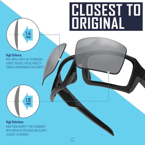 Miniatura 3 de SAUCER Lentes de repuesto prémium para gafas de sol Oakley Holbrook OO9102 de alta definición color azul glaciar polarizado