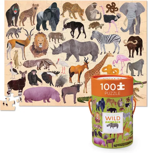 Miniatura 12 de Crocodile Creek Rompecabezas de 100 piezas para niños de 5 años en adelante, divertidos y educativos de mesa o piso, recipiente de almacenamiento