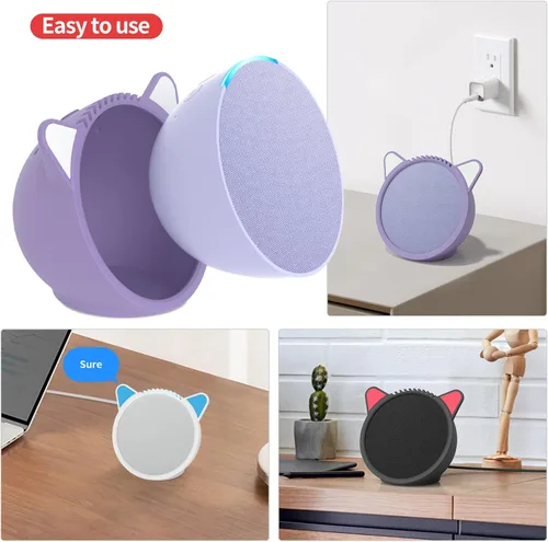 Miniatura 2 de Funda de silicona para Ec/-ho P/-op suave, impermeable, a prueba de polvo, portátil, compatible con accesorios de altavoces Ec-h/o P-o/p (morado)