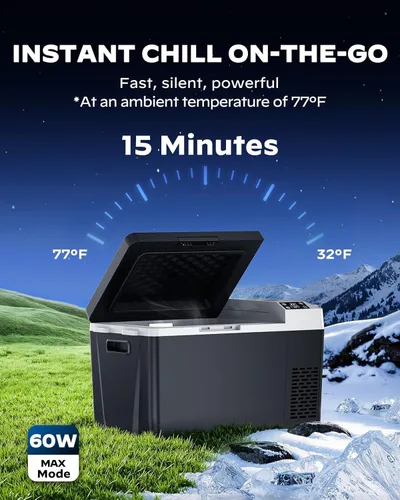 Miniatura 2 de Marsail Refrigerador de 12 voltios para automóvil, enfriador eléctrico de 24 cuartos, refrigerador portátil para auto con opción de alimentación por