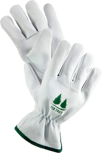 FirTree Brand Goatskin Utility - Guantes de cuero para mujer y hombre para trabajo en el patio exterior, jardinería y paisajismo. Tabla de tallas en