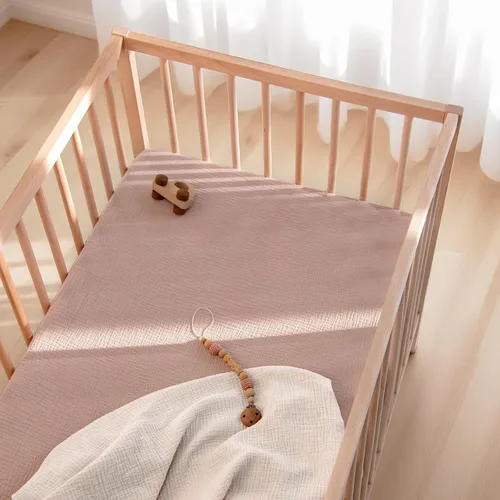 Miniatura 5 de Lulu Moon - Sábanas de muselina para cuna, sábanas bajeras para cuna para niños y niñas, 28 x 52 pulgadas, paquete de 2 Crema y arena