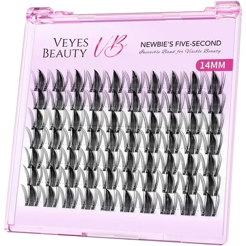 Miniatura 16 de VEYESBEAUTY Extensiones de Pestañas en Racimos Banda Delgada e Invisible DIY Pestañas Postizas Individuales Serie de Cinco Segundos