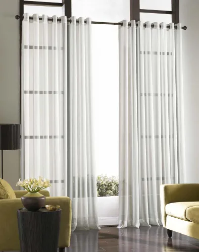 Miniatura 10 de Curtainworks Soho - Cortina de gasa transparente con ojales, 59 x 63 pulgadas, ostra