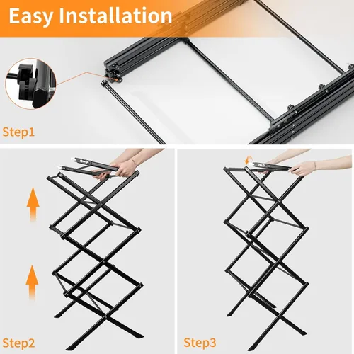 Miniatura 5 de Estante de secado de ropa de 3 niveles, estante de secado plegable, estante de lavandería para interiores y exteriores para secar ropa, diseño