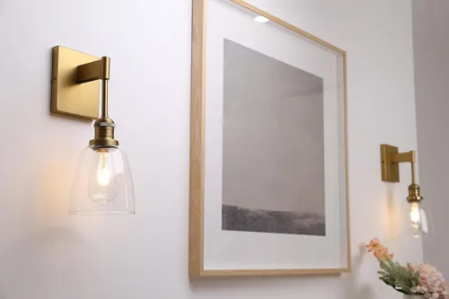 Miniatura 4 de Yosoan Moderno aplique de pared de baño vintage, lámpara industrial de 1 luz, iluminación de tocador para interiores, cableado con cono ovalado