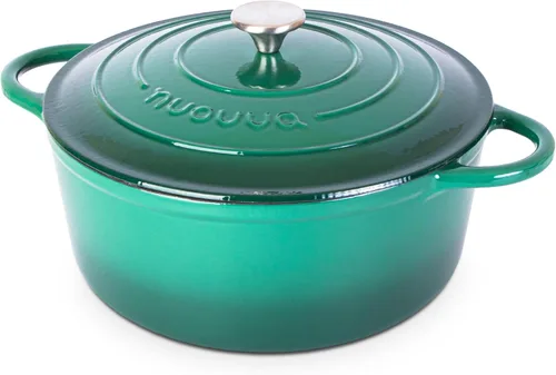 Miniatura 47 de Nuovva Olla Holandesa de Hierro Fundido Esmaltado con Tapa – Cazuela Antiadherente de 6.4 Cuartos – Resistente y Apta para Horno hasta 500°F