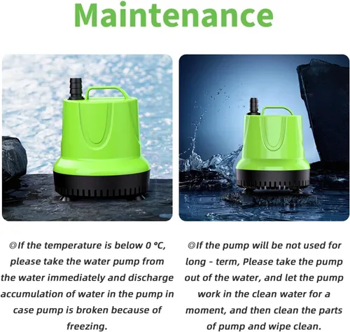 Miniatura 9 de FREESEA Bomba de agua sumergible para fuente: 845 GPH 60W Bomba de sumidero pequeña para estanque al aire libre, hidropónico, estatuaria, cascada