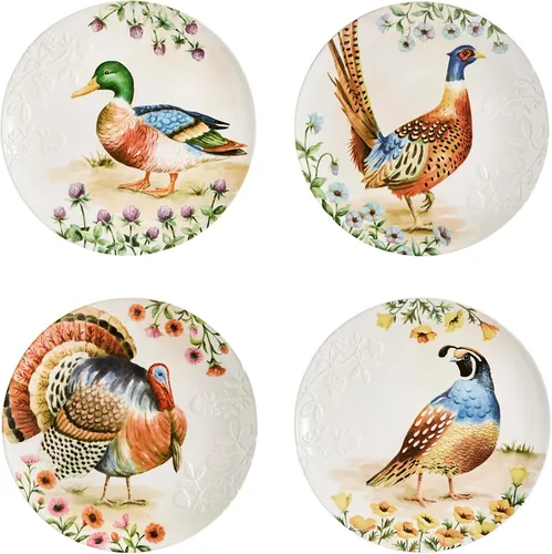 Miniatura 7 de Bico - Juego de 4 platos de ensalada Blessing Season, platos de postre de cerámica de 8.75 pulgadas para ensalada, aperitivo, guarniciones, aptos