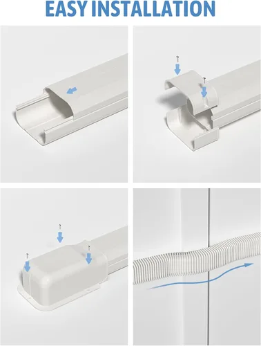 Miniatura 3 de Juego de cubierta de línea de PVC decorativo para mini split y aire acondicionado central de 4 pulgadas de ancho y 9 pies de largo, para sistemas