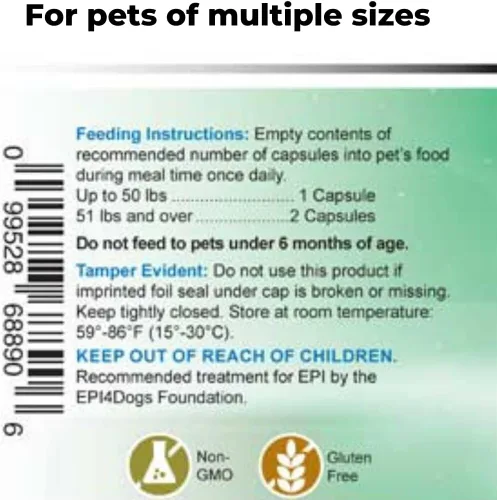 Miniatura 6 de Wonder Laboratories Pet Factor B-12 Vitamina B-12 en forma de metilcobalamina Popular en el tratamiento de EPI en perros 180 cápsulas