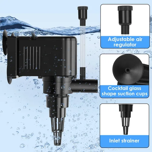 Miniatura 3 de AquaMiracle Bomba de agua circulante para acuario, bomba de agua de circulación de 210 GPH para acuarios de 40-60 galones con características