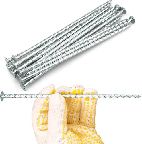 Miniatura 9 de Clavos Espirales para Paisajismo de Servicio Pesado de 8 pulgadas - Estacas de Jardín de Metal Galvanizado Sólido para Fijar Bordes de Adoquines