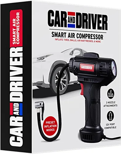 Miniatura 9 de Compresor de aire inteligente CAD-KH1001 - Inflador digital portátil de neumáticos de 12 V PSI ajustable con apagado automático 3 accesorios