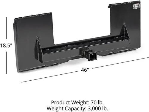 Miniatura 5 de Titan Attachments Placa de Montaje Receptor Universal Recortada, Accesorio de Placa de Minicargadora de 1/4" de Grosor, Enganche Receptor de 2