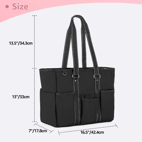 Miniatura 6 de Damero Bolsas de mano para enfermera, bolsa de enfermera con funda acolchada para laptop y múltiples bolsillos para el trabajo, cuidado de la salud