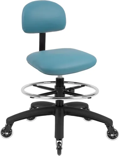Miniatura 23 de Serie FSS Silla de asiento cuadrado de altura baja (43.2 cm - 55.9 cm) de asiento. Vinilo de tela - para oficina, garaje, escritorio, taller
