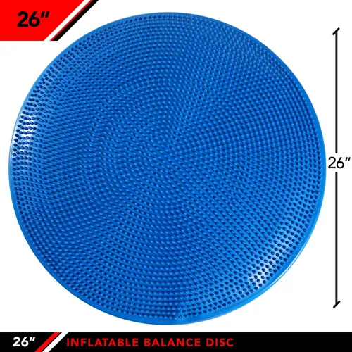 Miniatura 2 de JFIT Disco de equilibrio inflable – Entrenador de cojín tambaleante grande de 13 o 26 pulgadas – Almohadilla de equilibrio duradera