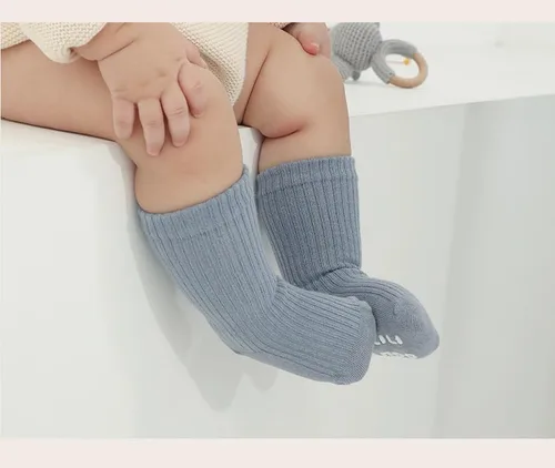 Miniatura 7 de QandSweet Calcetines de algodón peinado para bebé, calcetines de tobillo antideslizantes para recién nacidos