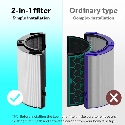 Miniatura 7 de Leemone Filtro de Reemplazo 2 en 1 HEPA+Carbón 360° Combi Compatible con Dyson TP06 HP06 PH02 PH01 PH03 PH04 HP09 TP09 HP07 TP07 TP10 HP10, Filtro