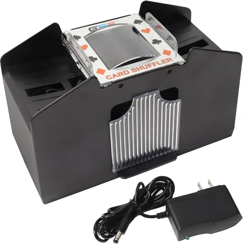 GSE Games & Sports Expert Barajador automático de cartas de 4 barajas, enchufe de alimentación y máquinas barajadoras a batería para jugar a las