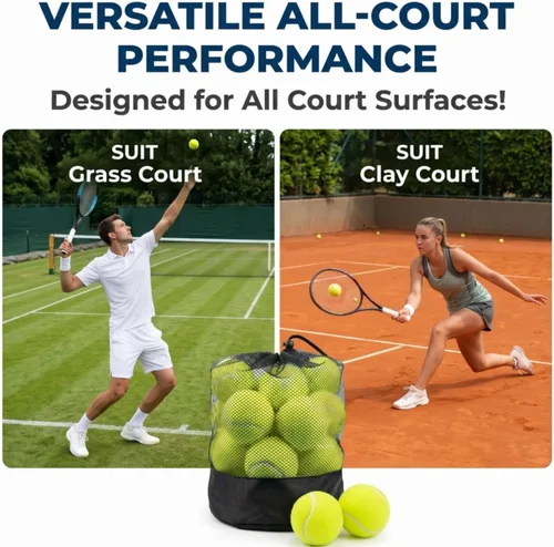 Miniatura 4 de Tebery Paquete de 20 pelotas de tenis de entrenamiento avanzado, pelota de práctica para principiantes, pelotas de juego para perros y mascotas